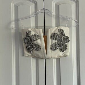 Bardot White Crop Top